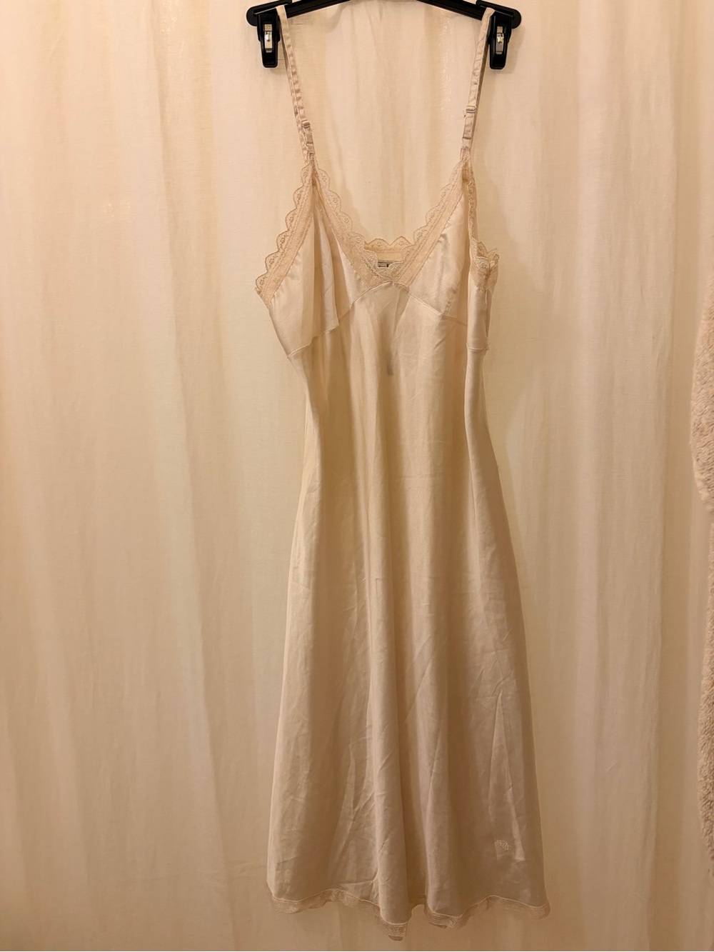 Dior Cream Lace-Trim Satin Slip